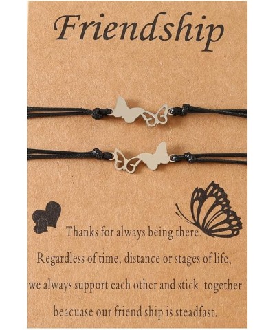 2/3 PCS Best Friend Friendship Bracelets Pinky Promise Long Distance Matching Butterfly Bracelet for Couples Mother Daughter ...