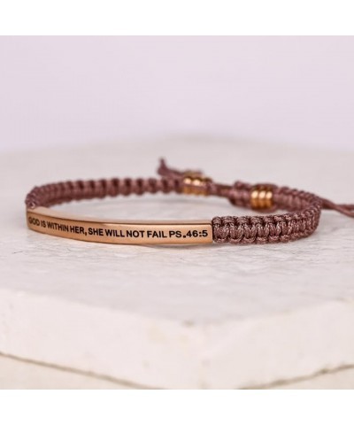 THE INSPIRATION CO.-GOD IS WITHIN HER, SHE WILL NOT FAIL Nylon Rope Handmade Trendy Macramé Bracelet for Women and Teen Girls...