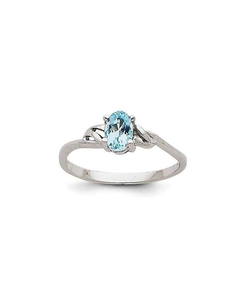 14k White Gold Aquamarine Birthstone Ring $73.50 Rings