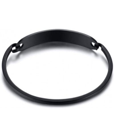 Free Custom Engraving Stainless Steel Catch Hook Oval Fit Medical Alert ID Bangle Bracelet Black-65mm blood thinner $10.07 Br...