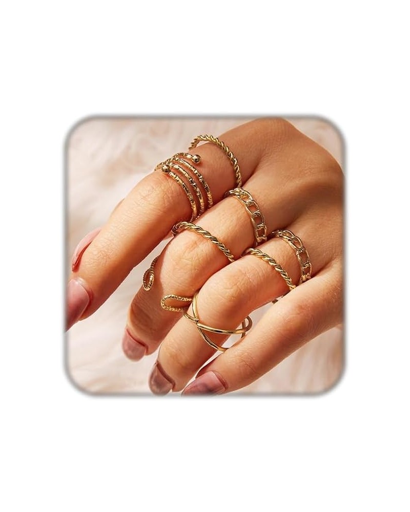 10 Pcs Gold Knuckle Rings Set for Women Knuckle Rings Stackable Rings for Women Rings for Teen Girls B $6.47 Rings