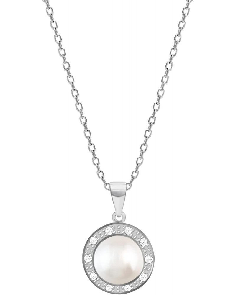 925 Sterling Silver Hypoallergenic Pearl Pendant with Link Chain (Fresh Water Cultured Pearl) $29.70 Necklaces