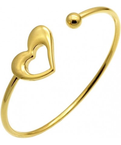 Heart Adjustable Silver Gold Open Cuff Heart Bangle Bracelet Gold2 $10.08 Bracelets