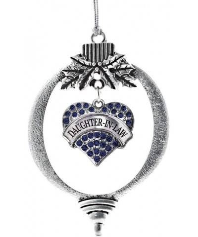 Navy Mom Charm Ornament - Silver Pave Heart Charm Holiday Ornaments with Cubic Zirconia Jewelry Daughter-In-Law $8.75 Bracelets