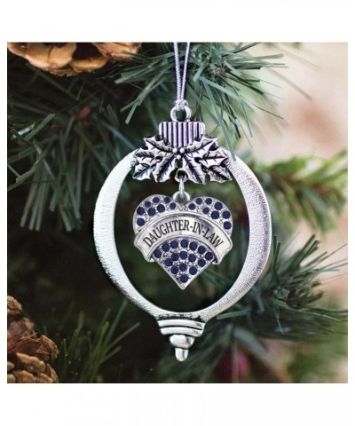 Navy Mom Charm Ornament - Silver Pave Heart Charm Holiday Ornaments with Cubic Zirconia Jewelry Daughter-In-Law $8.75 Bracelets