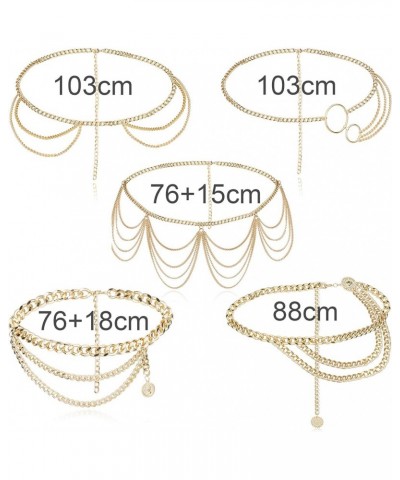 Chain Belts for Women Waist Chains Summer Beach Hip Belly Body Chains Jewelry A:Gold Tone $11.01 Body Jewelry