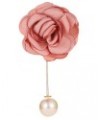 Camellia Flower Boutonniere Pearl Brooch Women Men Wedding Party Groomsmen Lapel Pins Pink $5.99 Brooches & Pins