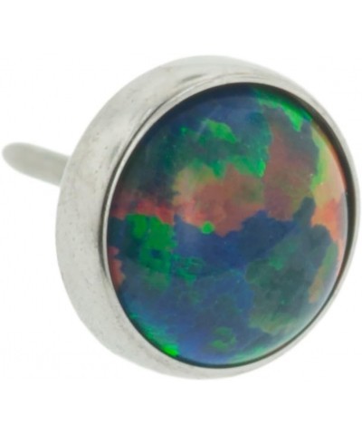 Threadless High Polish Titanium Synthetic Opal Cabochon End with 4mm Gem Black Opal $12.58 Body Jewelry