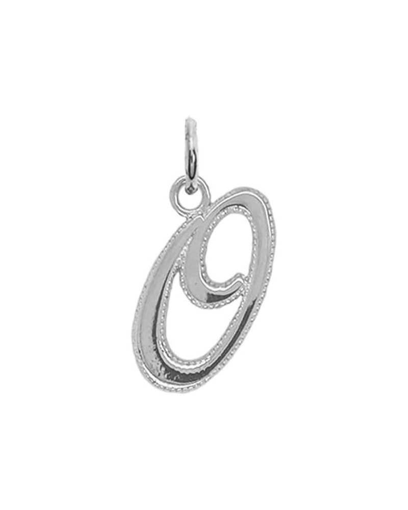 Solid 14k White Gold Personalized Cursive-Style A-Z Initial Pendant O $31.50 Pendants