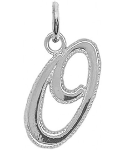 Solid 14k White Gold Personalized Cursive-Style A-Z Initial Pendant O $31.50 Pendants