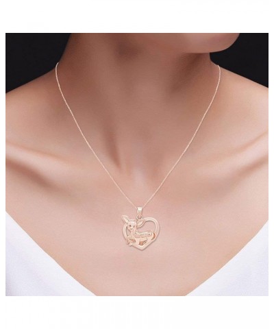 14k Gold Over Sterling Silver Chihuahua Heart Pendant Necklace Rose Gold Plated Silver $31.20 Necklaces