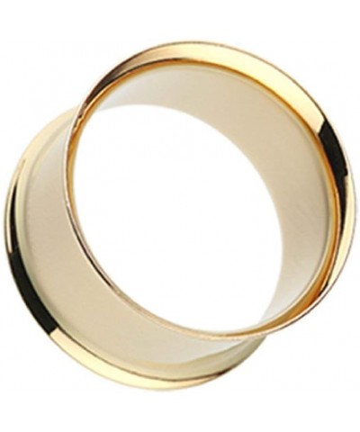 Gold Plated Double Flared Ear Gauge Tunnel Plug 0 GA (8mm) $9.53 Body Jewelry