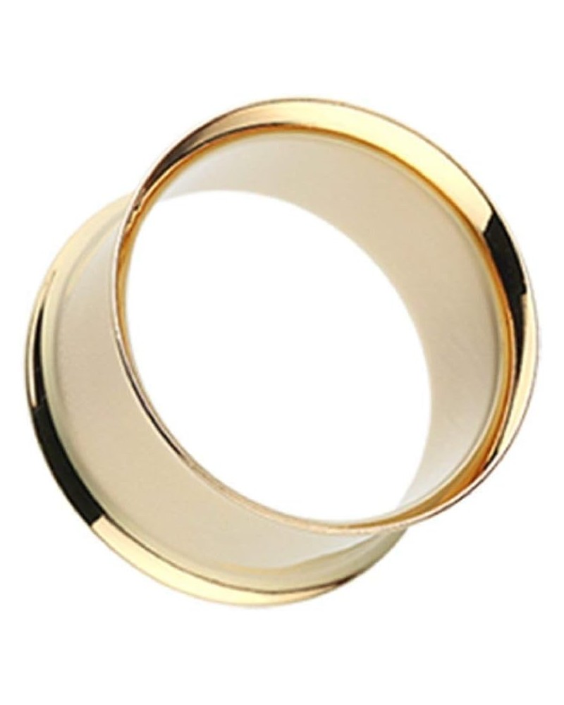 Gold Plated Double Flared Ear Gauge Tunnel Plug 0 GA (8mm) $9.53 Body Jewelry