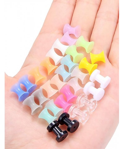 Silicone Ear Plugs Tunnels Glow in The Dark Tunnels Plastic Plugs Tunnels Acrylic Earlets Retainer 4MM 6MM 8MM 30Pcs ear Plug...