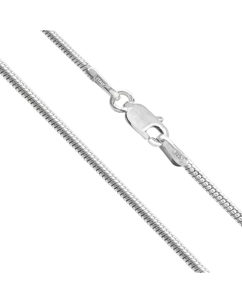 Sterling Silver Chain Necklace for Women Snake 1.9mm Tarnish Resistant Responsibly Sourced - Non-Migrating Clasp Design - Ste...