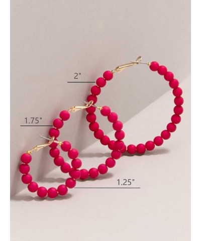 Hoop Earrings for Women Trendy Hoop Dangle Earrings for Women Bohemian Circle Round Bead Earrings Honey $14.20 Earrings