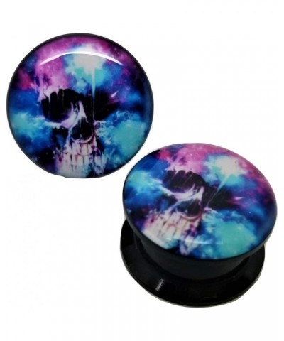 Watercolor Skull Ear Plugs - Acrylic - Screw-On - New *Pair* - 8 Sizes 1/2" (12mm) $8.98 Body Jewelry