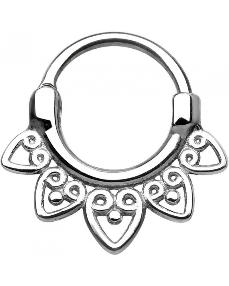 14G-16G Surgical Steel Tribal Fan Cartilage and Septum Hoop with Click Closure 14 Gauge $10.39 Body Jewelry