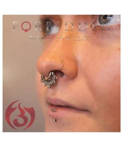 14G-16G Surgical Steel Tribal Fan Cartilage and Septum Hoop with Click Closure 14 Gauge $10.39 Body Jewelry