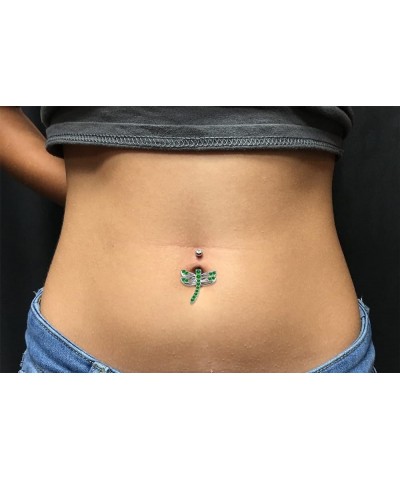 Fancy Large Dragonfly 925 Sterling Silver with Stainless Steel Belly Button Rings Black $15.00 Body Jewelry