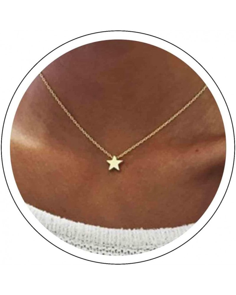 Boho Star Short Necklace Gold Choker Chain Tiny Star Drop Pendant Wedding Necklace Dainty Charm Fashion Jewelry Gift for Wome...