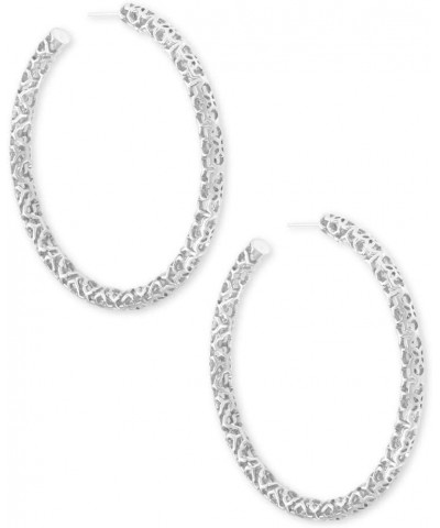 Maggie 2.5" Hoop Earrings for Women, Fashion Jewelry SILVER - FILIGREE METAL $34.85 Earrings