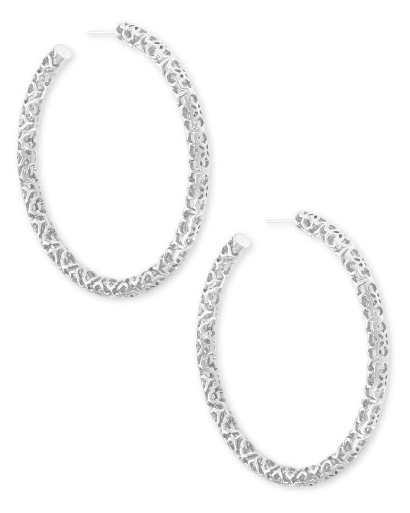 Maggie 2.5" Hoop Earrings for Women, Fashion Jewelry SILVER - FILIGREE METAL $34.85 Earrings