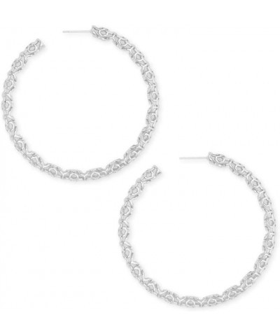 Maggie 2.5" Hoop Earrings for Women, Fashion Jewelry SILVER - FILIGREE METAL $34.85 Earrings