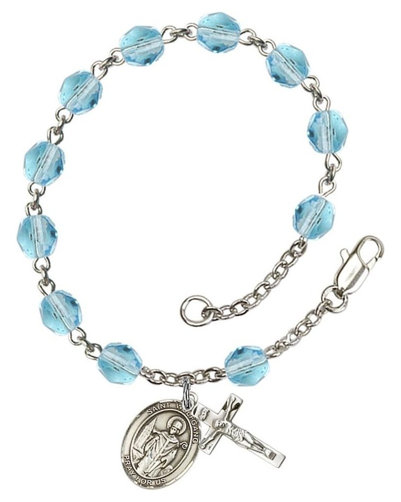 March Birth Month Bead Rosary Bracelet with Patron Saint Petite Charm, 7 1/2 Inch Saint Wolfgang $49.29 Bracelets