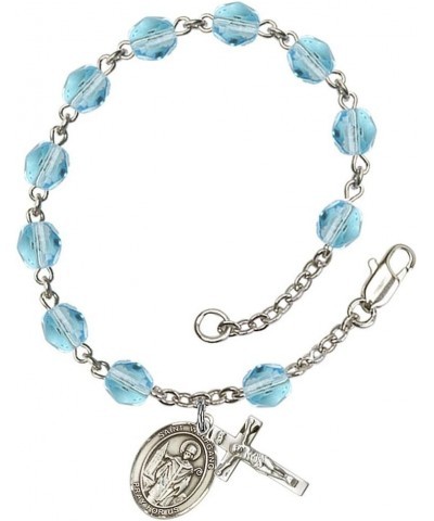 March Birth Month Bead Rosary Bracelet with Patron Saint Petite Charm, 7 1/2 Inch Saint Wolfgang $49.29 Bracelets