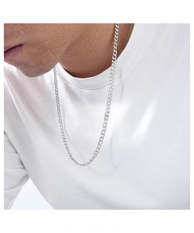 3.5mm Silver Tone/Black / 14K Gold Plated Chains for Men, Mens Necklace Chains Stainless Steel Cuban Link Chain Necklace for ...