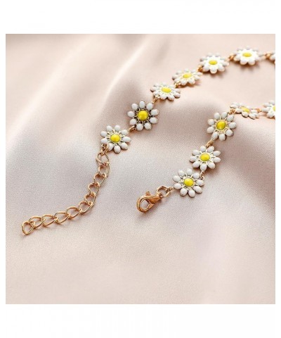 White Daisy Necklaces for Women Girls.Flowers Daisy Choker Necklace Pearl Daisy Necklace Cute Little Daisy Sunflower Necklace...