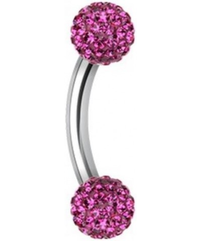 Multi-Sprinkle Dot Curved Barbell WildKlass Eyebrow Ring 16 GA, 8mm, 3mm ball size, Fuchsia $10.99 Body Jewelry