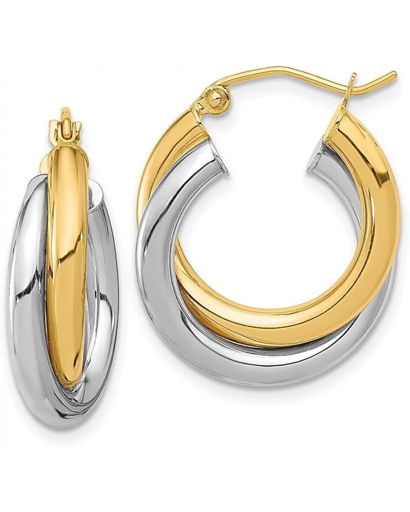 10K Two Tone Gold Double Oval Hoop Earrings 10K Two Tone - 24mm - 0.94 inch $96.03 Earrings