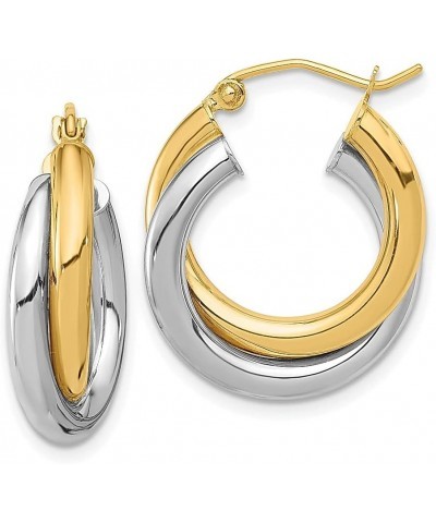 10K Two Tone Gold Double Oval Hoop Earrings 10K Two Tone - 24mm - 0.94 inch $96.03 Earrings