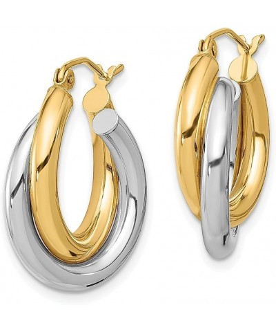 10K Two Tone Gold Double Oval Hoop Earrings 10K Two Tone - 24mm - 0.94 inch $96.03 Earrings