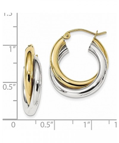 10K Two Tone Gold Double Oval Hoop Earrings 10K Two Tone - 24mm - 0.94 inch $96.03 Earrings