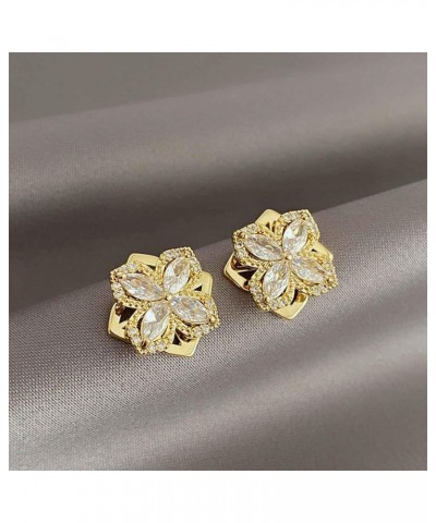 Vintage Crystal Flower Earrings Rhinestone Flower Earrings Gold Flower Stud Earrings Sparkly Cz Earrings Paved Bridal Wedding...