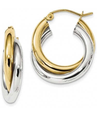 10K Two Tone Gold Double Oval Hoop Earrings 10K Two Tone - 24mm - 0.94 inch $96.03 Earrings