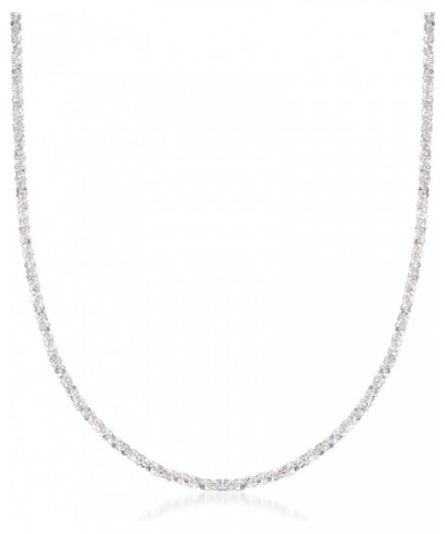 Italian 2mm Sterling Silver Crisscross-Chain Necklace 24 Inches $23.27 Necklaces