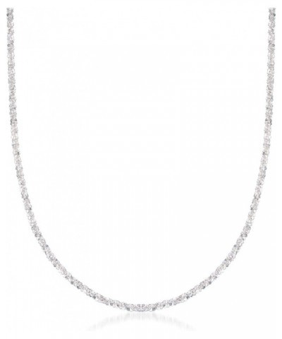 Italian 2mm Sterling Silver Crisscross-Chain Necklace 24 Inches $23.27 Necklaces