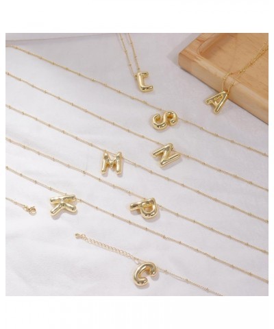 Bubble Letter Necklace Gold for Women Balloon Alphabet Pendant Necklace Gold Balloon Letter Necklace Initial Choker Necklace ...