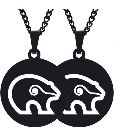 2PCS Lakota Sioux Bear God And Sprits Engraved Symbol Stainless Steel Men Women Jewelry Pendant Necklace Chain 2XBlack $6.78 ...