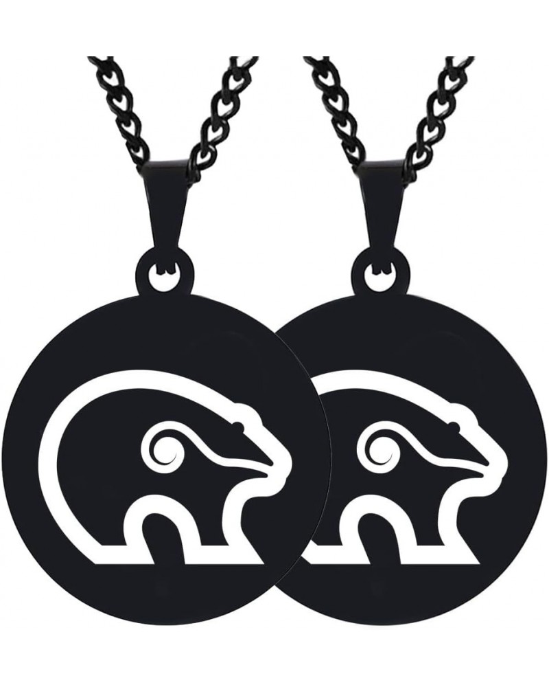 2PCS Lakota Sioux Bear God And Sprits Engraved Symbol Stainless Steel Men Women Jewelry Pendant Necklace Chain 2XBlack $6.78 ...