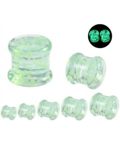 Glass Glow in The Dark Bubbles Ear Gauges - Pair of Glass Double Flared Plugs - 5 Size Options 2 Gauge (6mm) $10.59 Body Jewelry