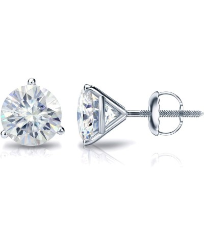 1 to 7 Carat Moissanite Round Stud Earrings for Women in 14k Gold (J-K, TGW) 3-Prong Martini Screw Back White Gold 1.0 carats...