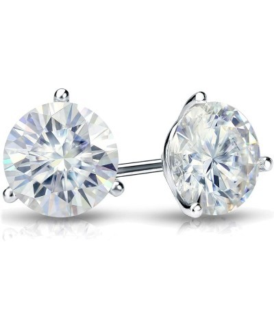 1 to 7 Carat Moissanite Round Stud Earrings for Women in 14k Gold (J-K, TGW) 3-Prong Martini Screw Back White Gold 1.0 carats...