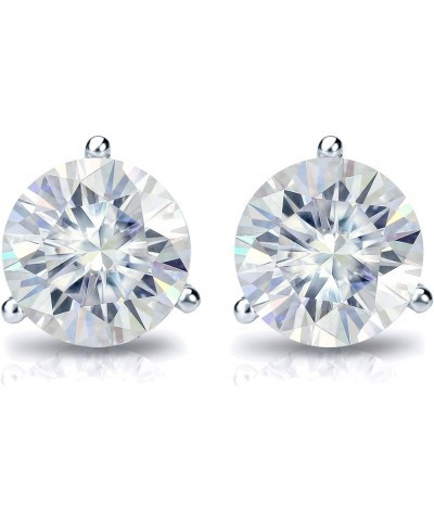 1 to 7 Carat Moissanite Round Stud Earrings for Women in 14k Gold (J-K, TGW) 3-Prong Martini Screw Back White Gold 1.0 carats...