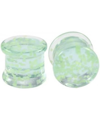 Glass Glow in The Dark Bubbles Ear Gauges - Pair of Glass Double Flared Plugs - 5 Size Options 2 Gauge (6mm) $10.59 Body Jewelry