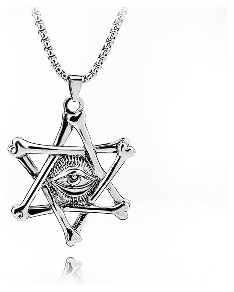 Punk Necklace for Men Boys Women with 23.6" Stainless Steel Box Chiain 43 - Devil's Eye $5.13 Necklaces